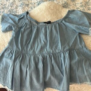 blue denim top
